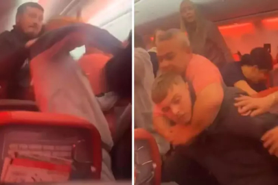 Türkiye'den havalanan uçakta ortalık savaş alanına döndü