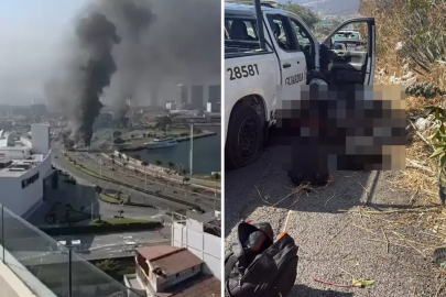 İşte Meksika'dan ilk görüntüler! Polisleri öldürüp yol kenarına attılar