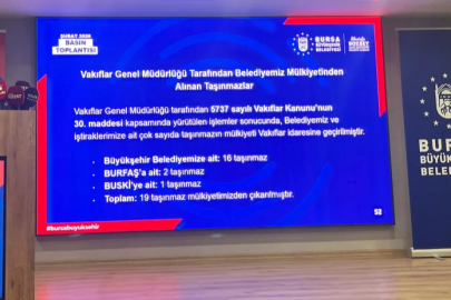 Vakıflar Bölge Müdürlüğü Bursa Büyükşehir'le uğraşıyor mu?