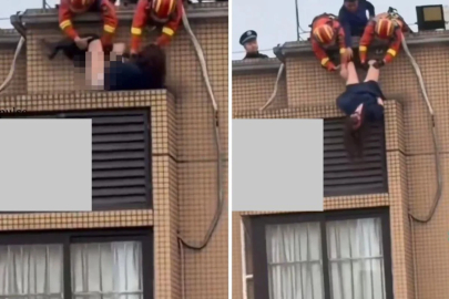 İtfaiye canını kurtarma derdindeyken kadının yaptığı pes dedirtti!